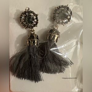 Grey Rhinestone Earrings